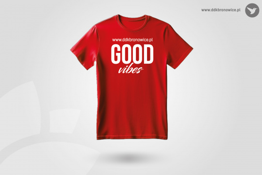 Koszulka GOOD VIBES Kolor czerwony Rozmiar S